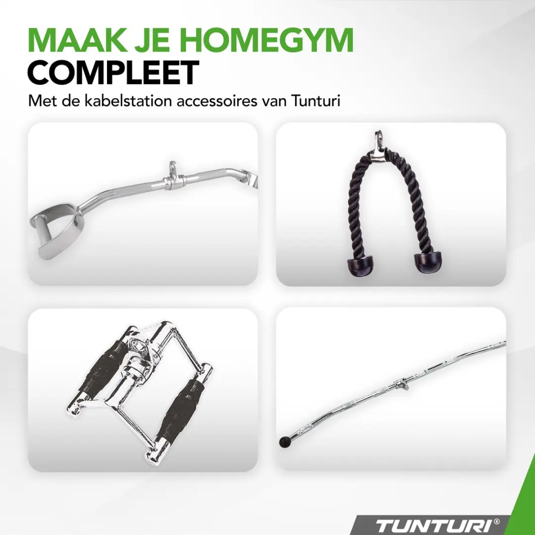 Tunturi Lat Pulldown Bar - Multigrip 70cm - Zilver
