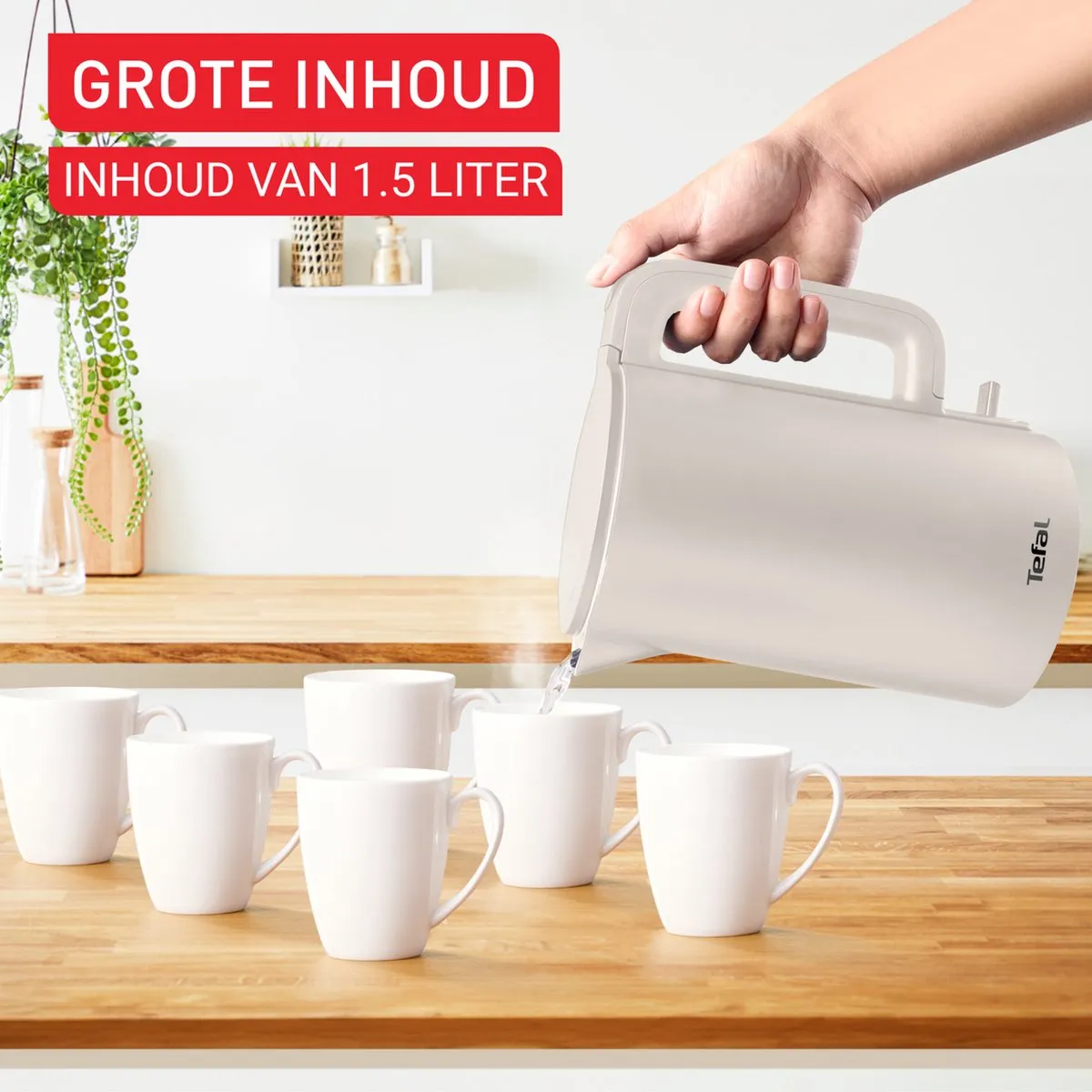 Tefal Thermo Protect KO140B - Waterkoker - 1,5L - Dubbele Wand - RVS Binnenkant - 2200W - Wit