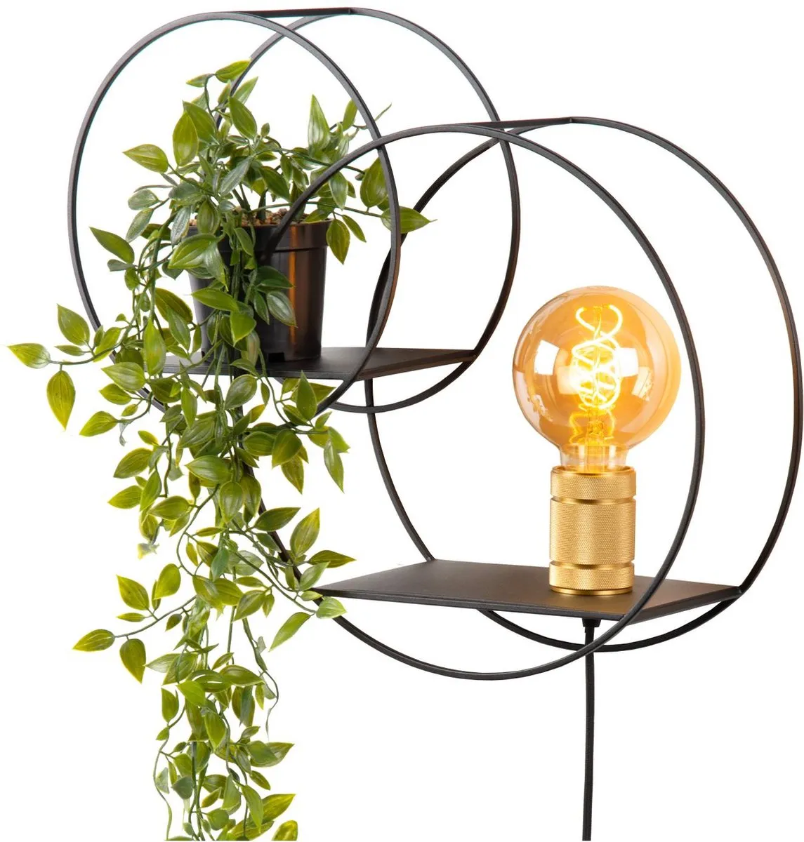 Lucide Circle Wandlamp E27 - Zwart
