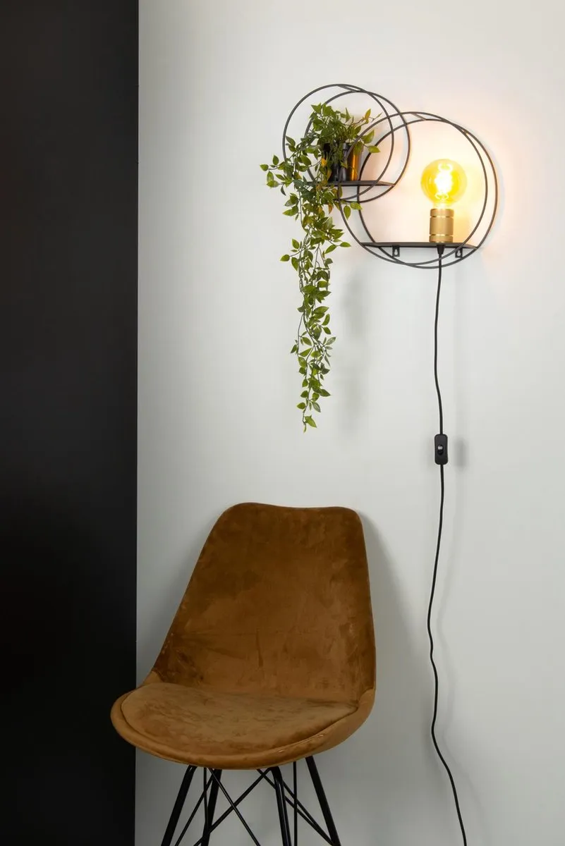 Lucide Circle Wandlamp E27 - Zwart