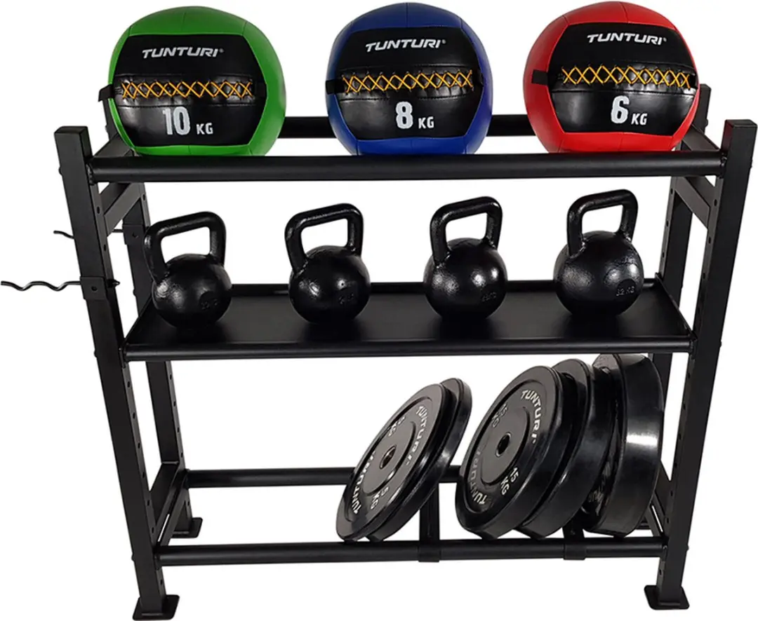 Tunturi Multi Opbergrek voor Wall Balls/Kettlebells/Halterschijven - 35cm - Zwart