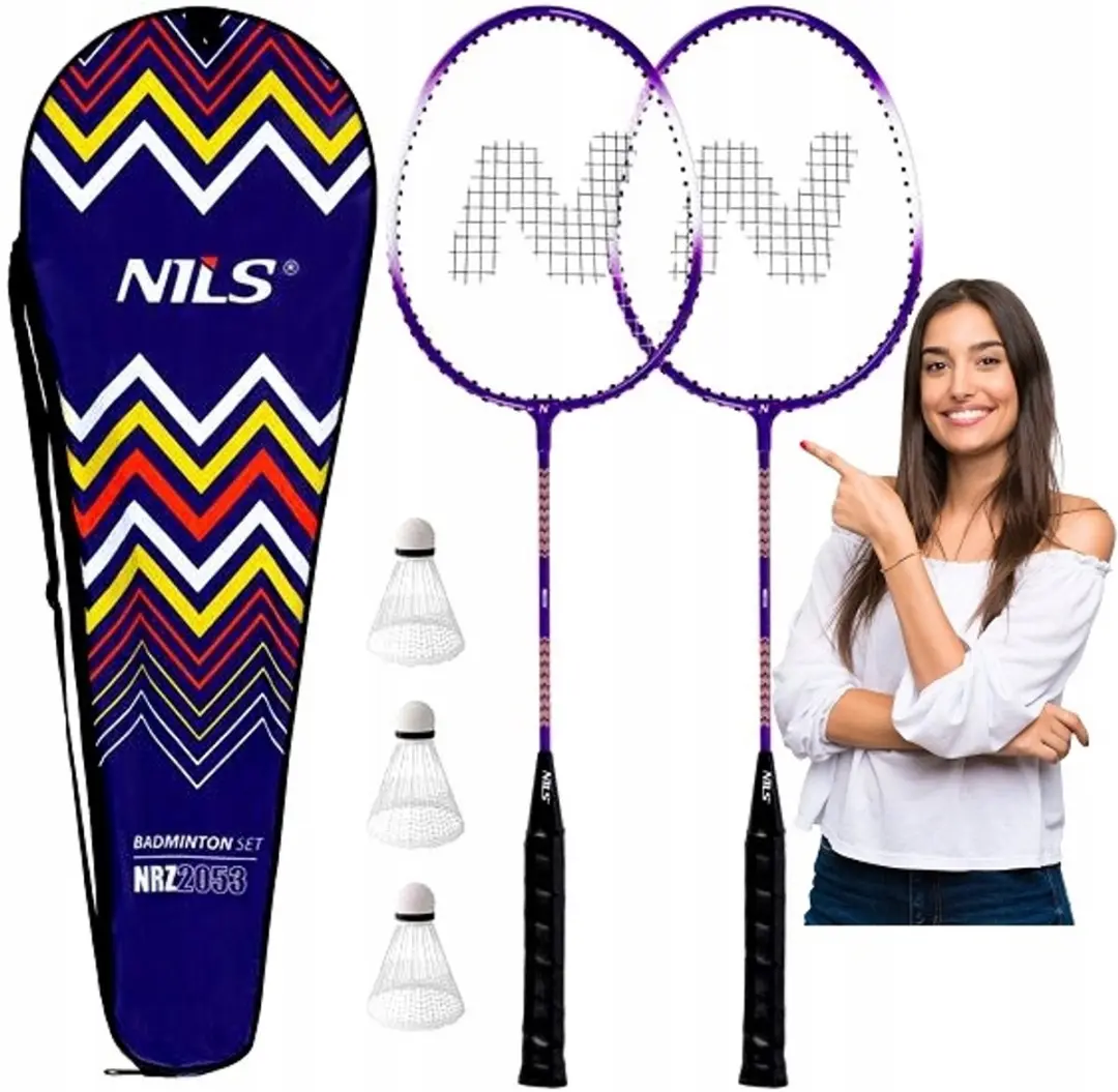 Nils Badmintonset - 2 Aluminium Rackets Paars