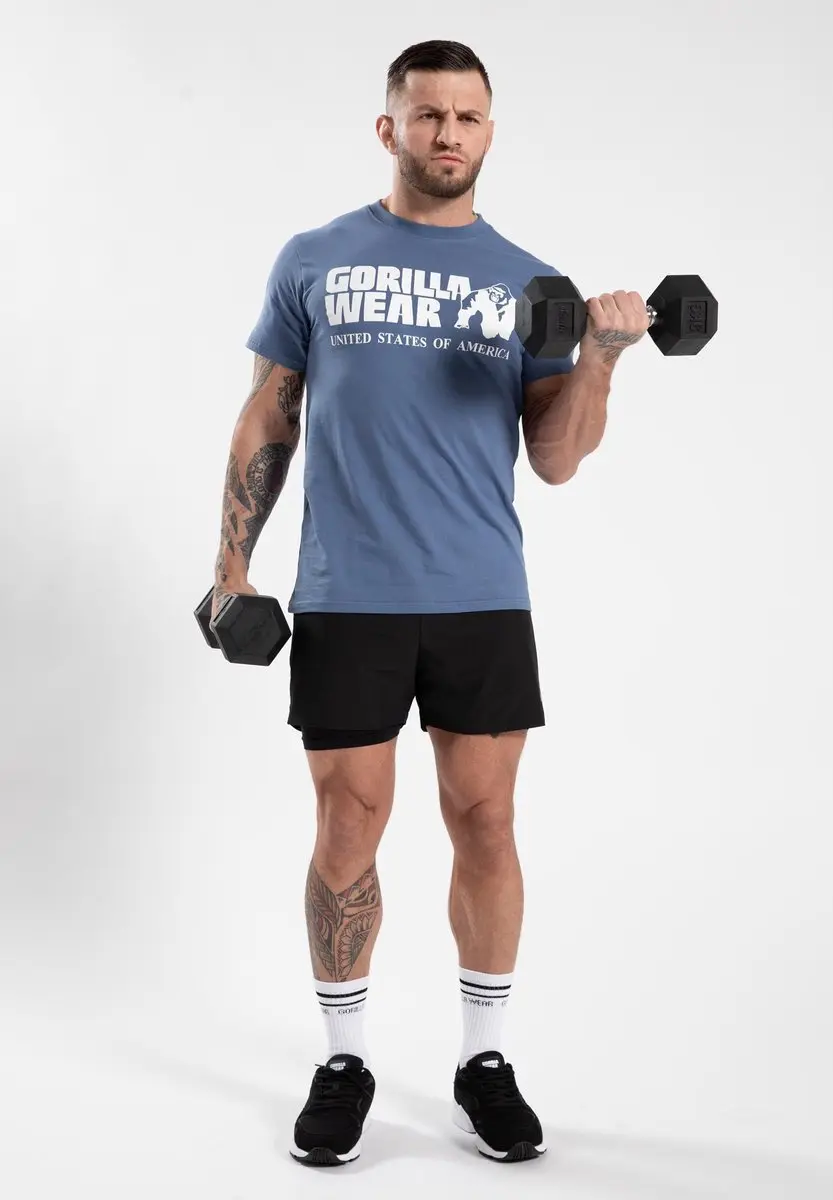 Gorilla Wear Classic T-shirt Coronet Blauw - S