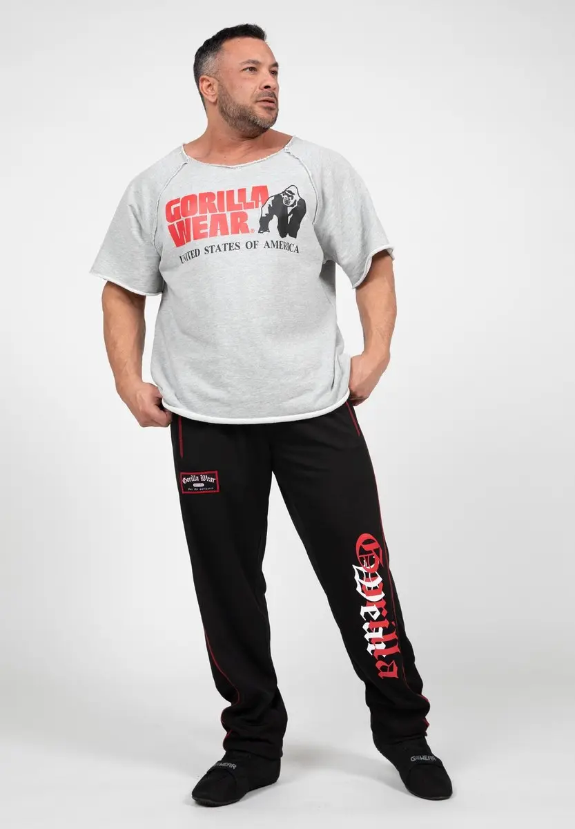 Gorilla Wear Marlow Mesh Pants Trainingsbroek 2XL/3XL - Zwart/Rood