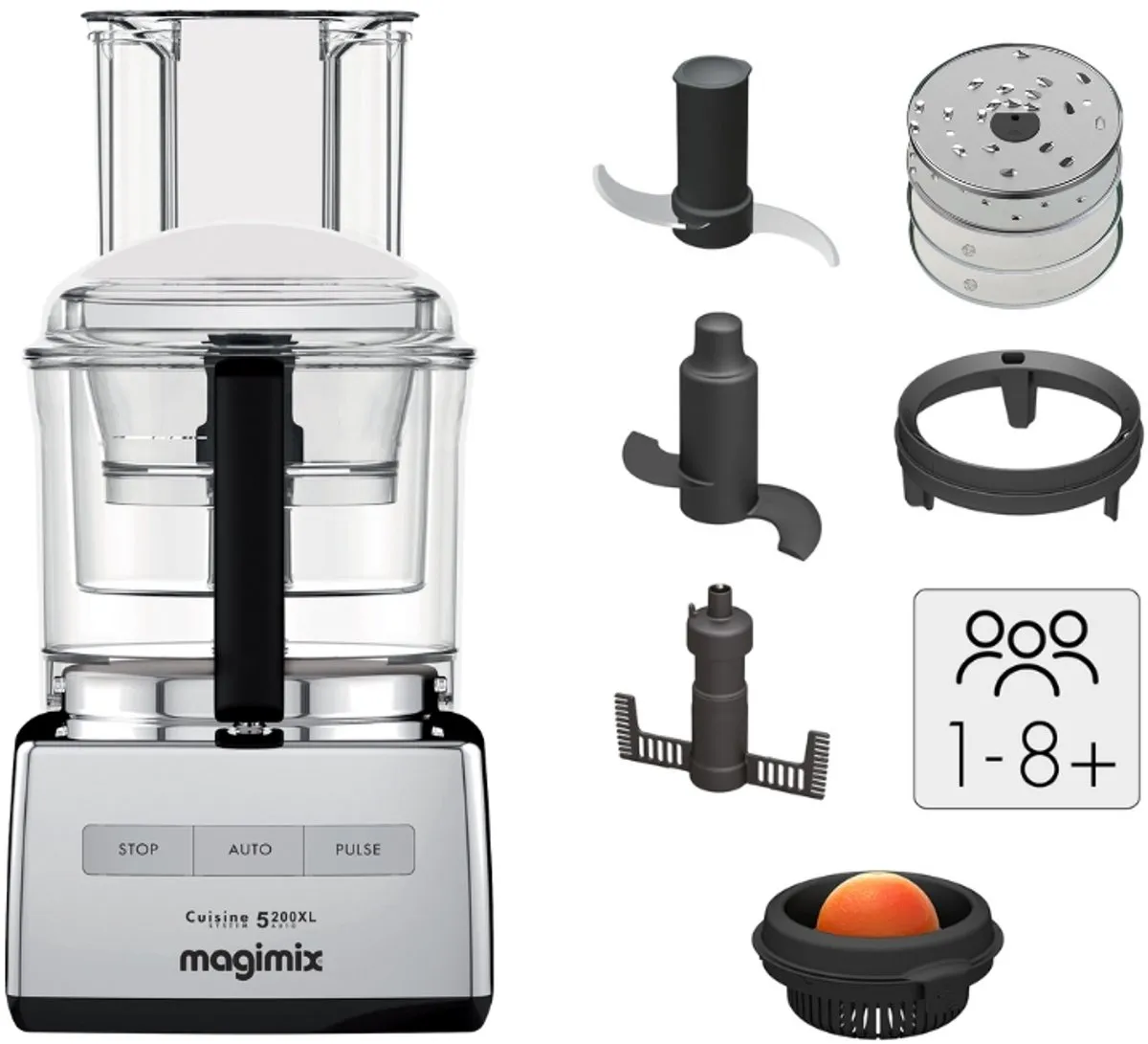 Magimix CS 5200 XL Premium Foodprocessor - 1100W - Chroom