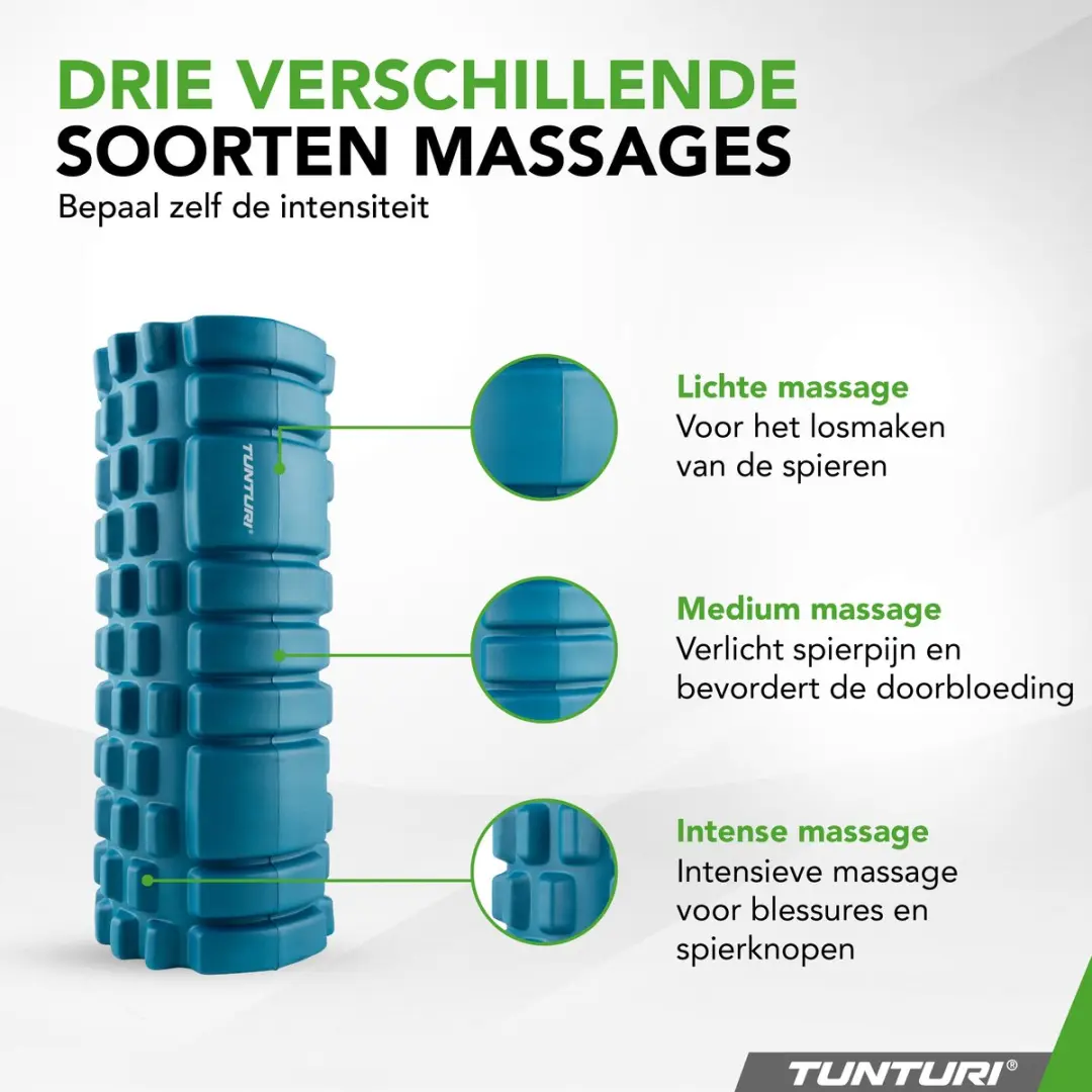 Tunturi Yoga Grid Foam Roller 33cm - Petrolblauw