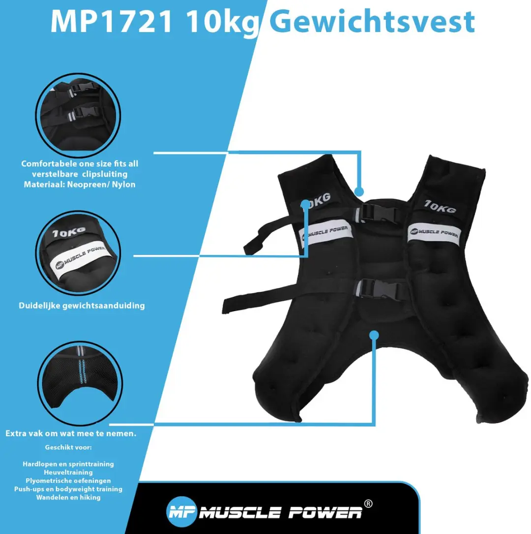 Muscle Power Gewichtsvest 10 kg - One Size
