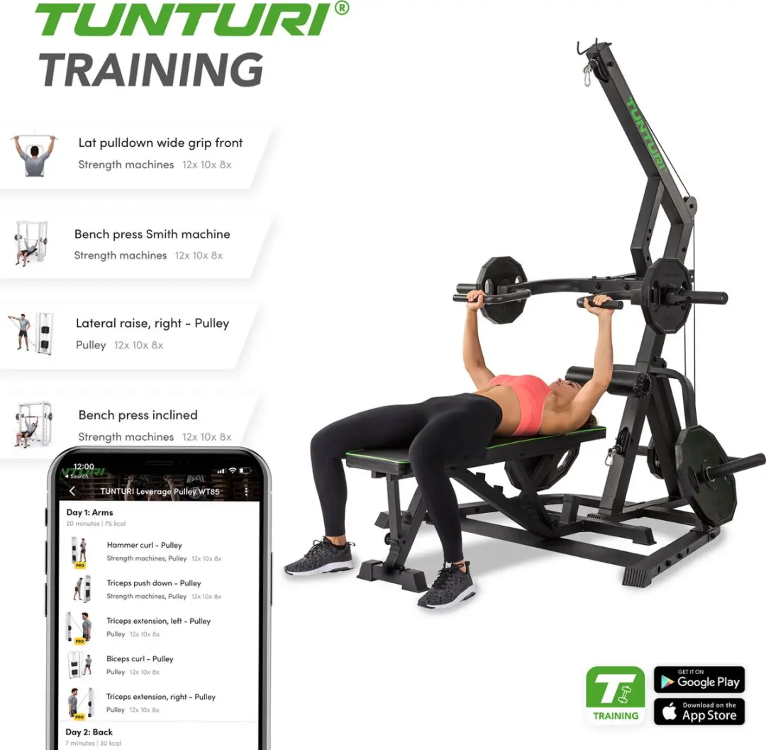 Tunturi WT85 Krachtstation - Lat Pulley - Zwart