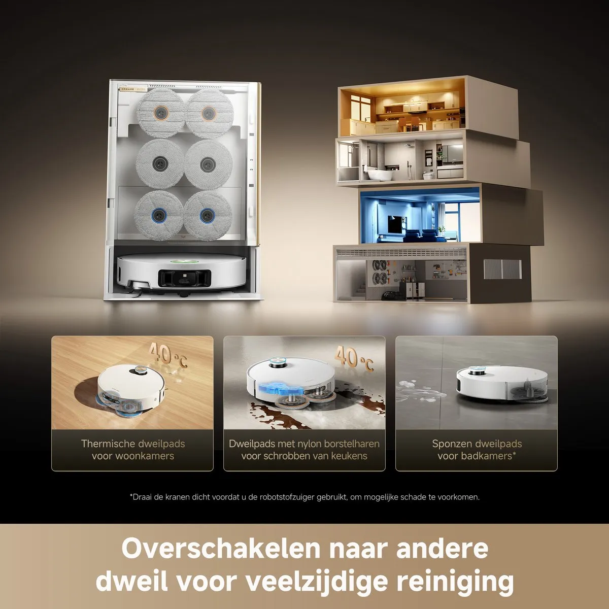 Dreame Matrix10 Ultra R2513A Robotstofzuiger & Dweilmachine - 30.000 Pa - Wit
