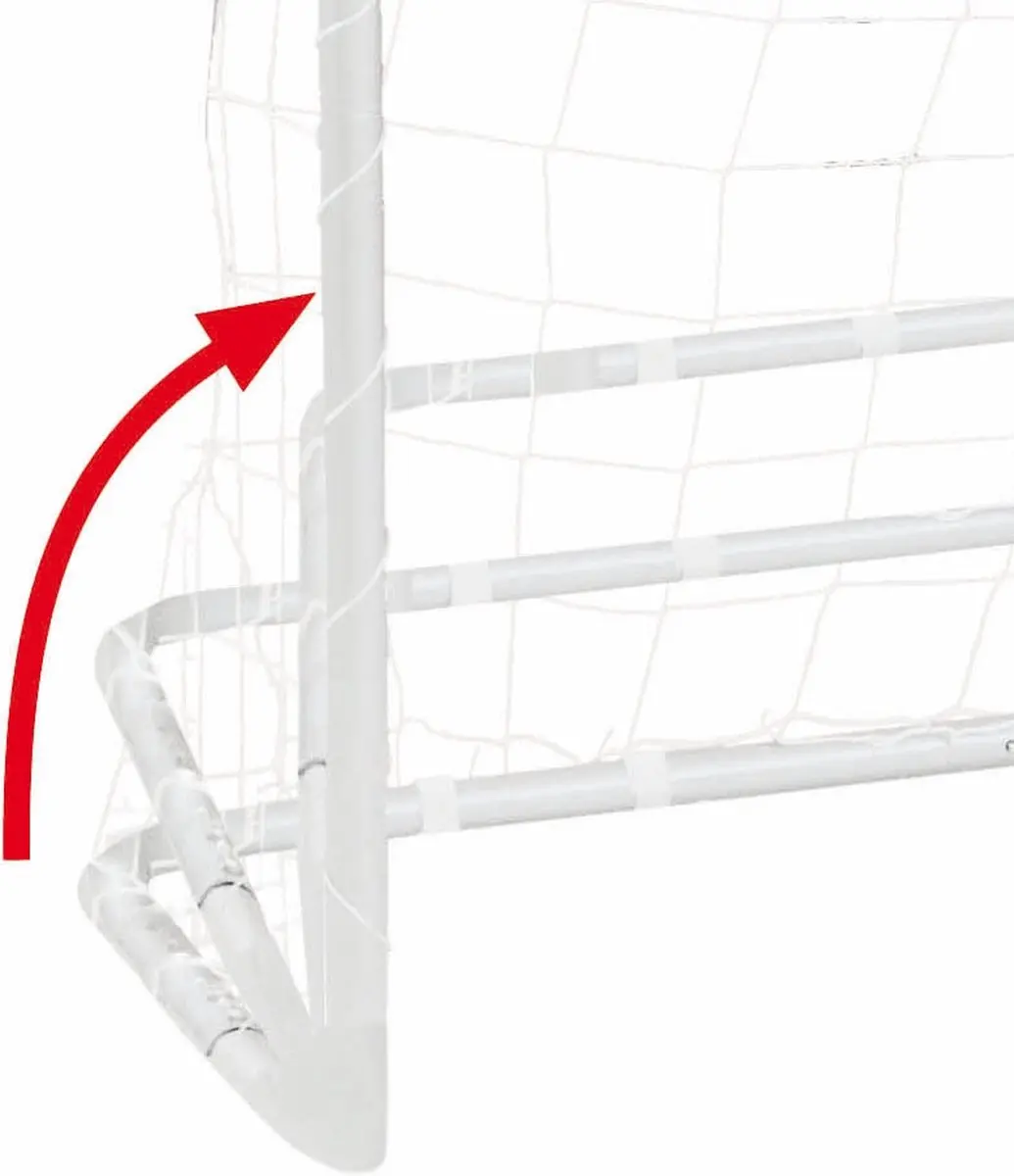 Garlando Train & Score Voetbaldoeltjes 90x60x50cm - 2 Stuks - Wit/Grijs
