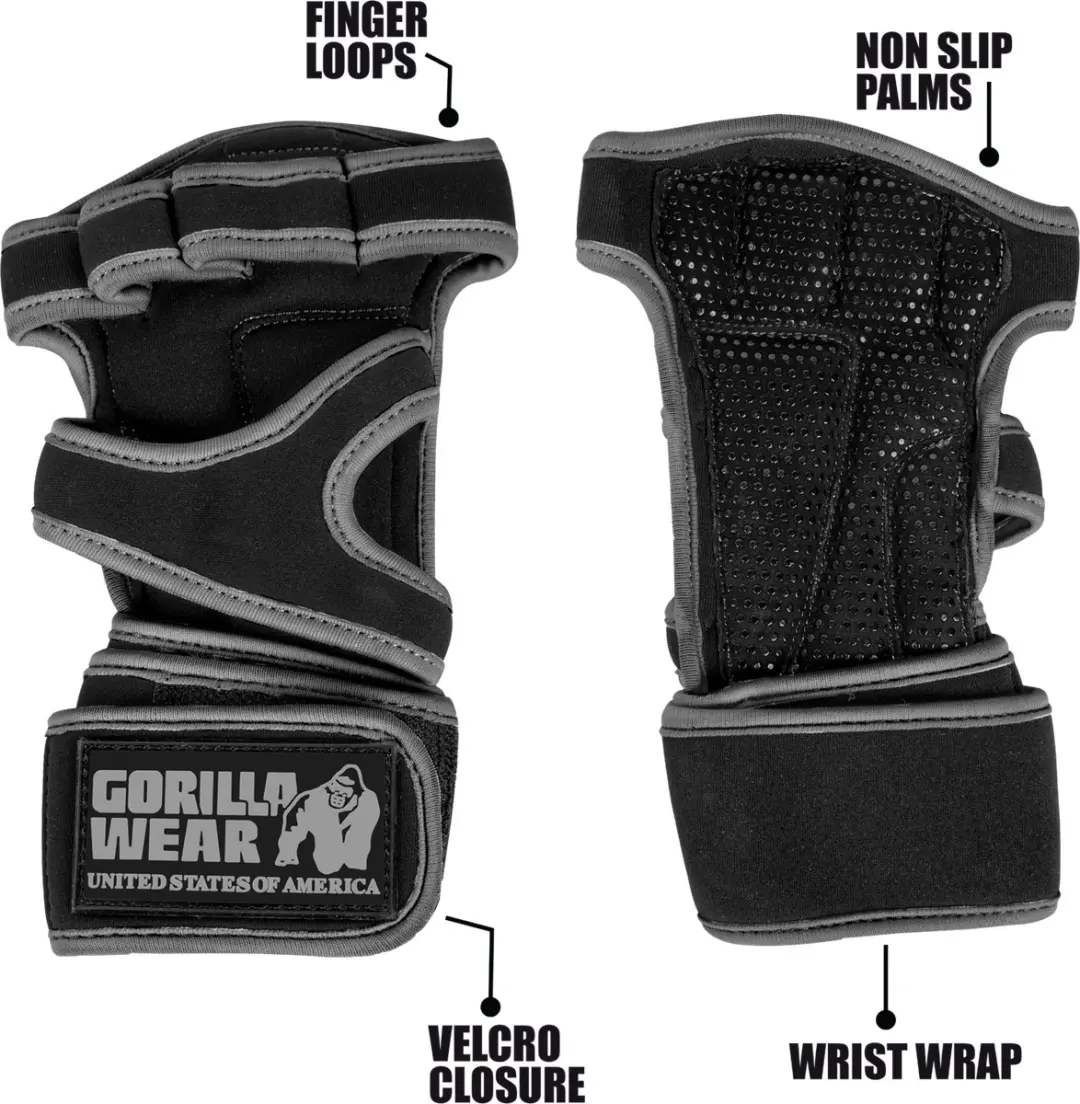 Gorilla Wear Yuma Krachtsport Handschoenen 3XL - Zwart/Grijs