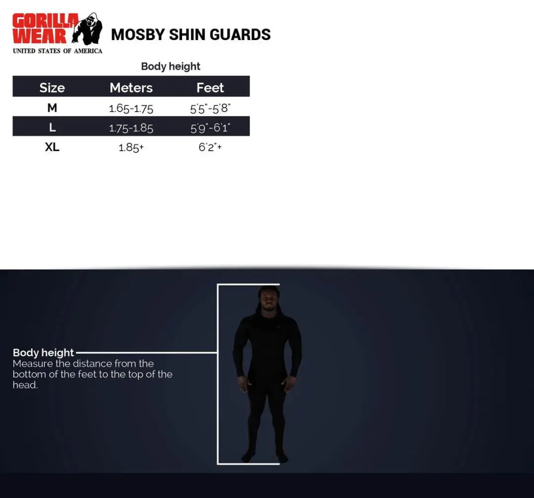 Gorilla Wear Mosby Scheenbeschermers L - Zwart