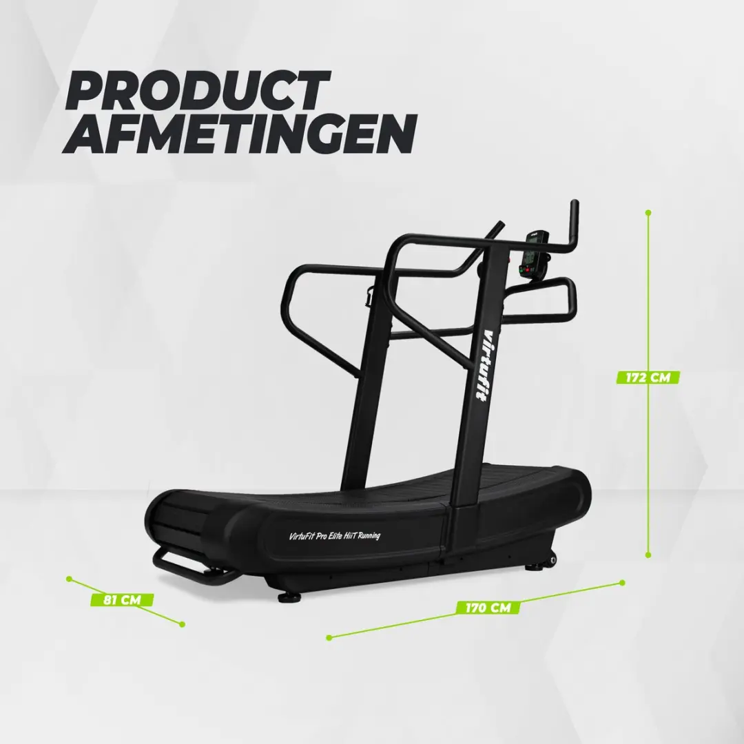 VirtuFit Pro Elite HiiT Loopband - Air Runner - 160x44cm - 160kg - Grijs/Zwart