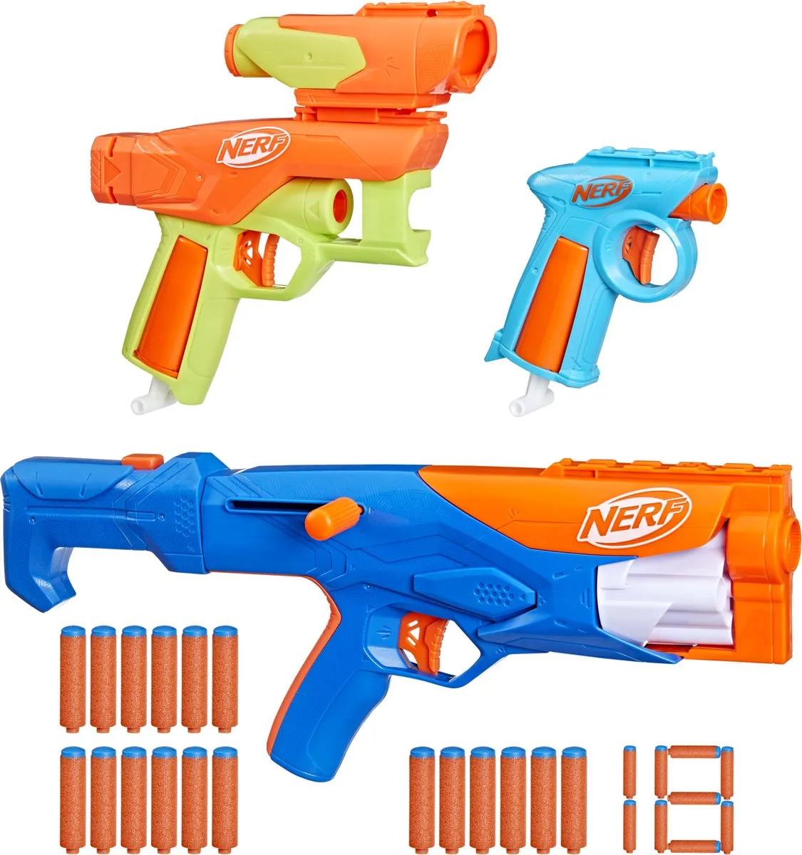 Nerf N Series Gear Up Pack F8633 - 3 Blasters - 18 Darts - Multikleur