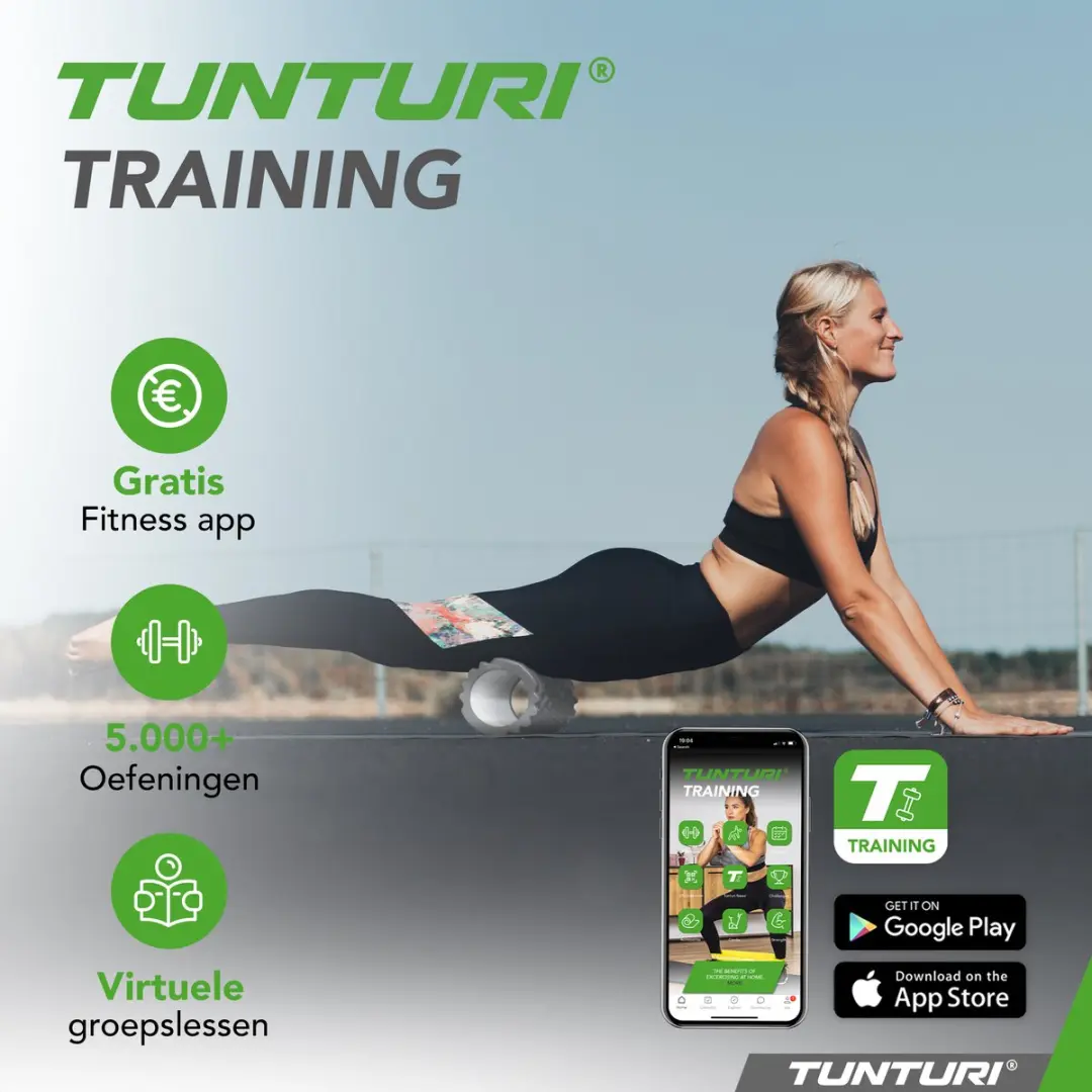 Tunturi Yoga Grid Foam Roller 33cm - Grijs