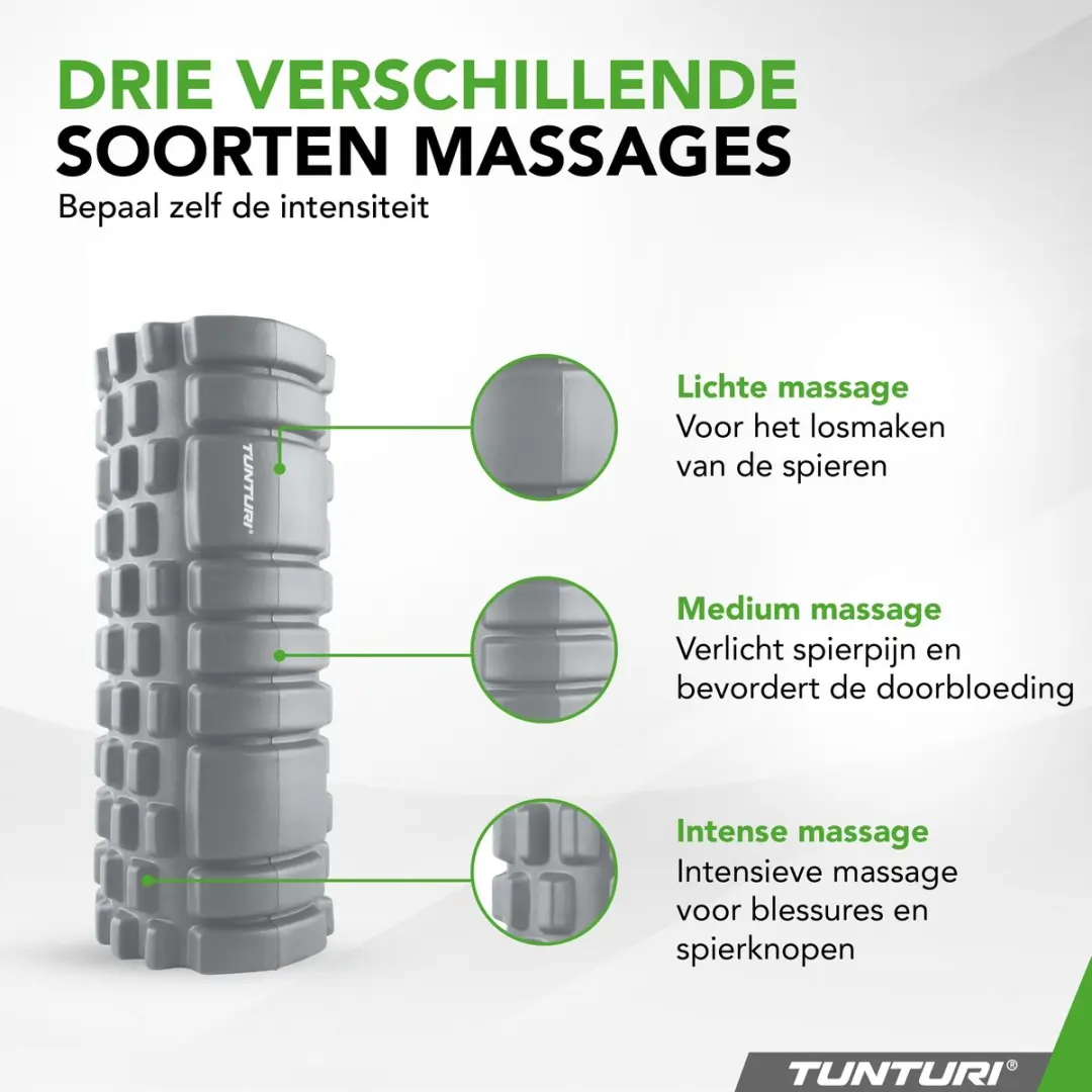 Tunturi Yoga Grid Foam Roller 33cm - Grijs