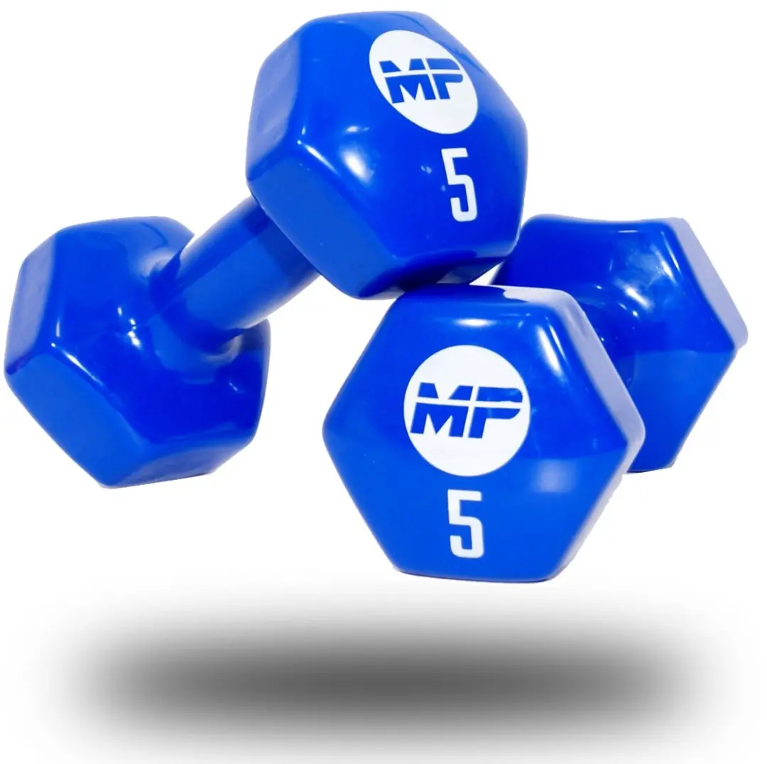 Muscle Power MP920 Vinyl Dumbbells 2x5kg - Blauw