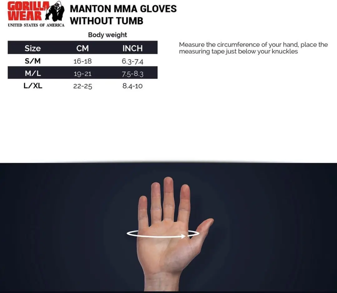Gorilla Wear Manton MMA Handschoenen L/XL - Zwart/Wit