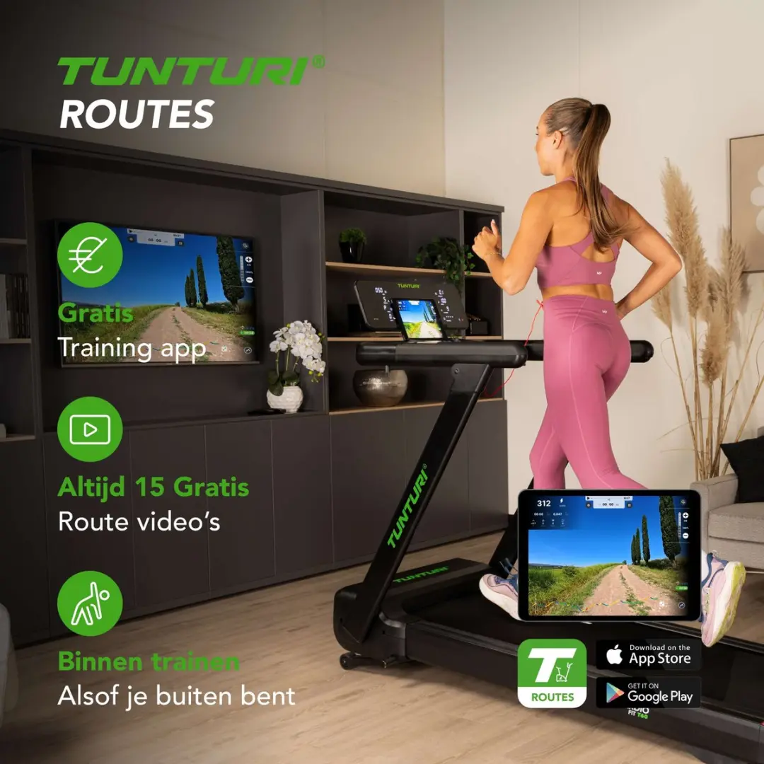 Tunturi Cardio Fit T60 Loopband - 44 Programma's - 0,8-18 km/u - Zwart