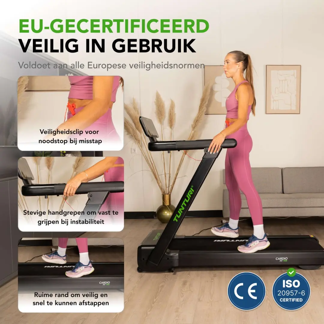 Tunturi Cardio Fit T60 Loopband - 44 Programma's - 0,8-18 km/u - Zwart