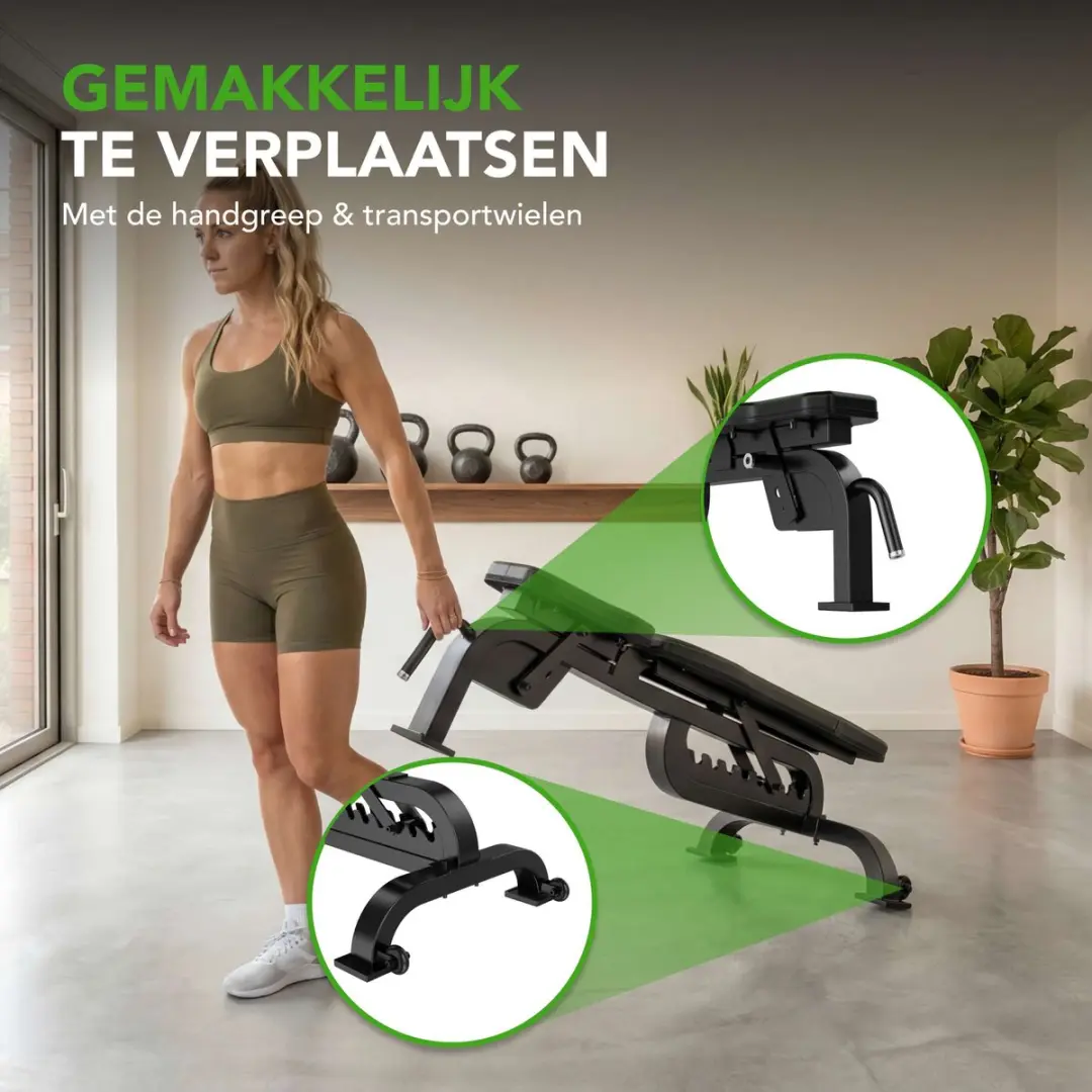 Tunturi UB90 Pro Utility Halterbank - Verstelbaar - Zwart