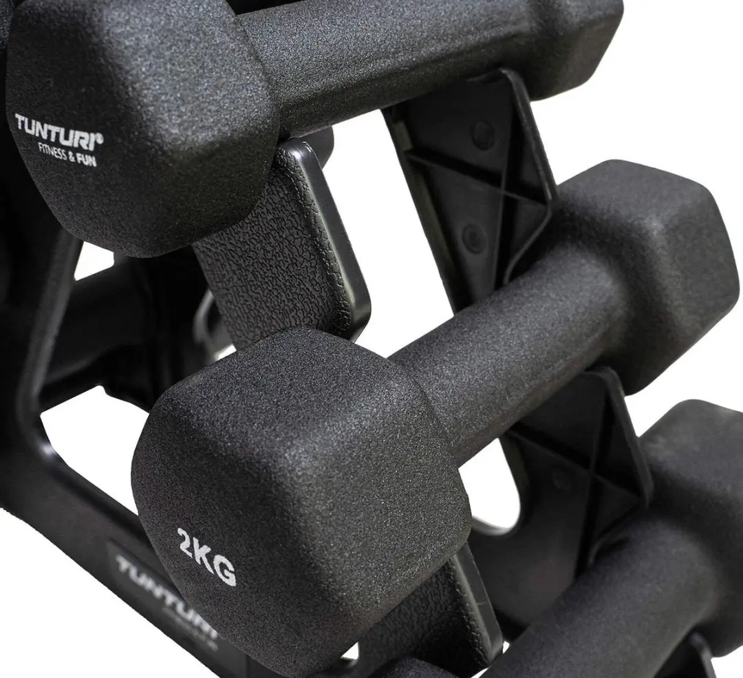 Tunturi Neopreen Dumbbells 1-3kg - 3 Paar - Zwart/Wit