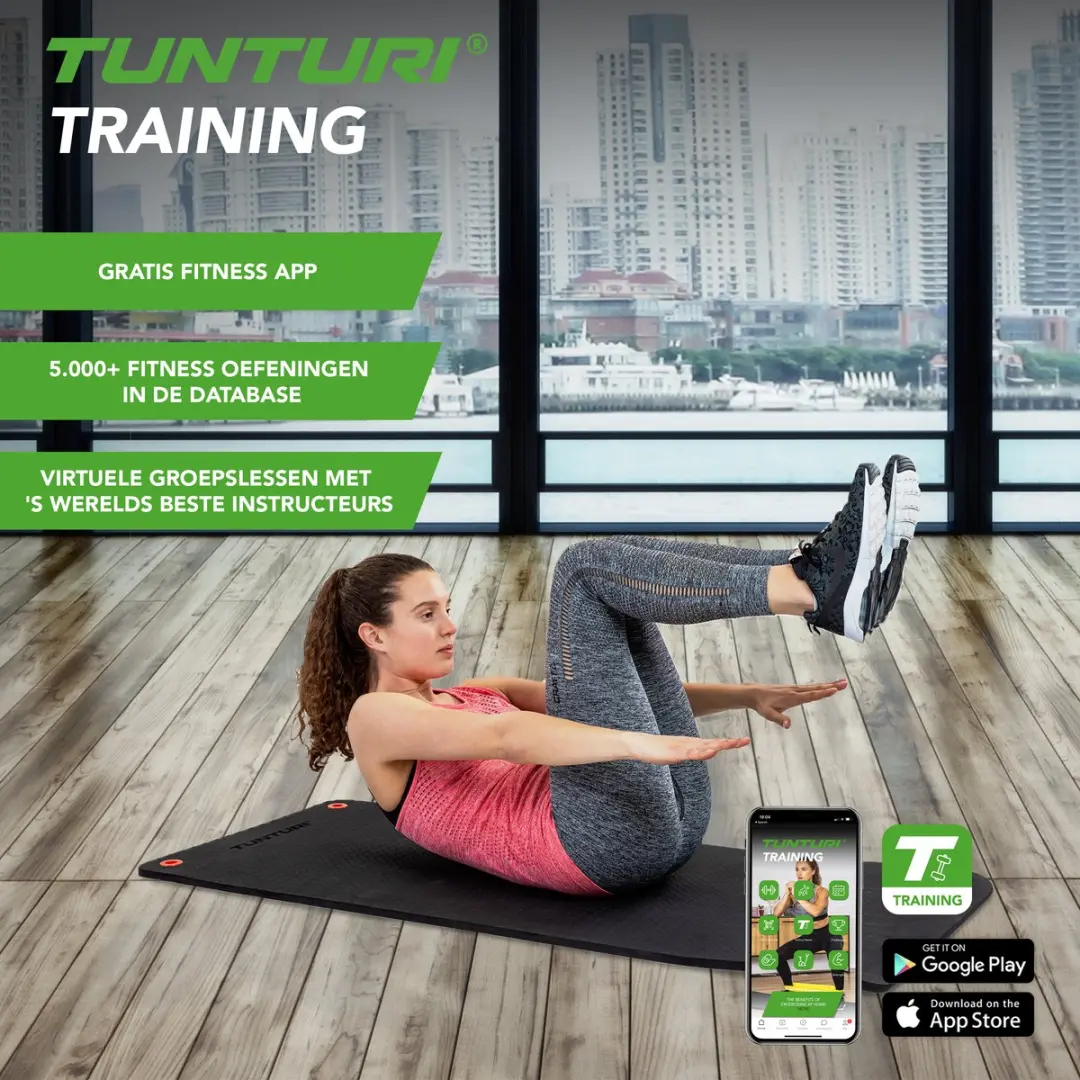 Tunturi Pro Fitnessmat 180x60cm Zwart