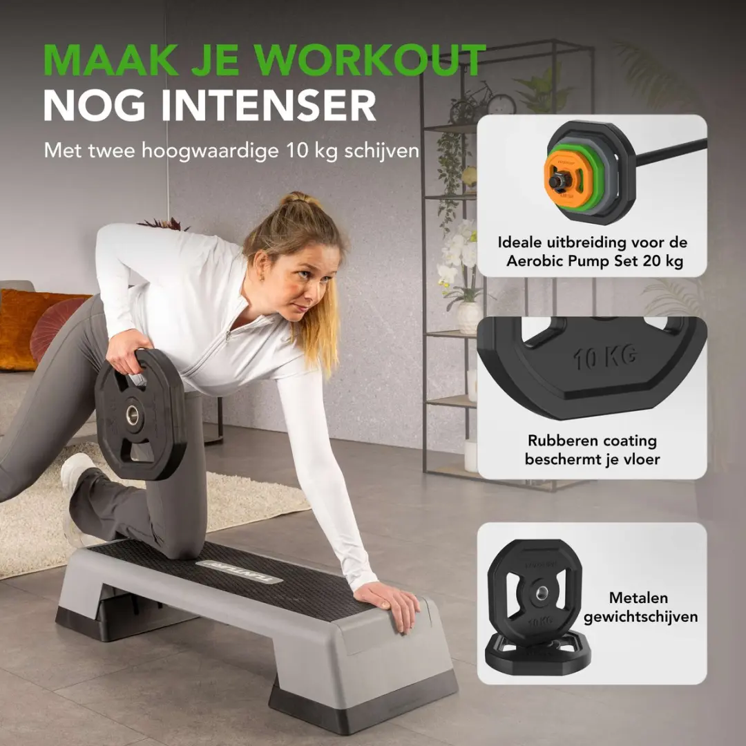 Tunturi Aerobic Pump Gewichtenset Uitbreiding 2x10kg - Zwart