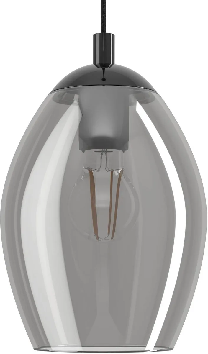 Stars of Light Estanys Hanglamp - 58 cm - 5 lichts - E27 - rookglas - Zwart|Grijs