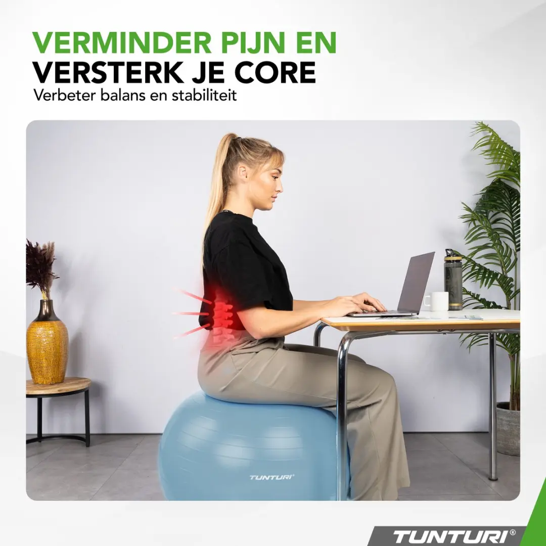 Tunturi Anti Burst Fitnessbal 75cm - Lichtblauw