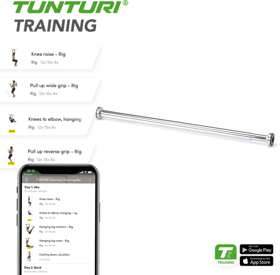 Tunturi Chinning Bar Optrekstang - Grijs