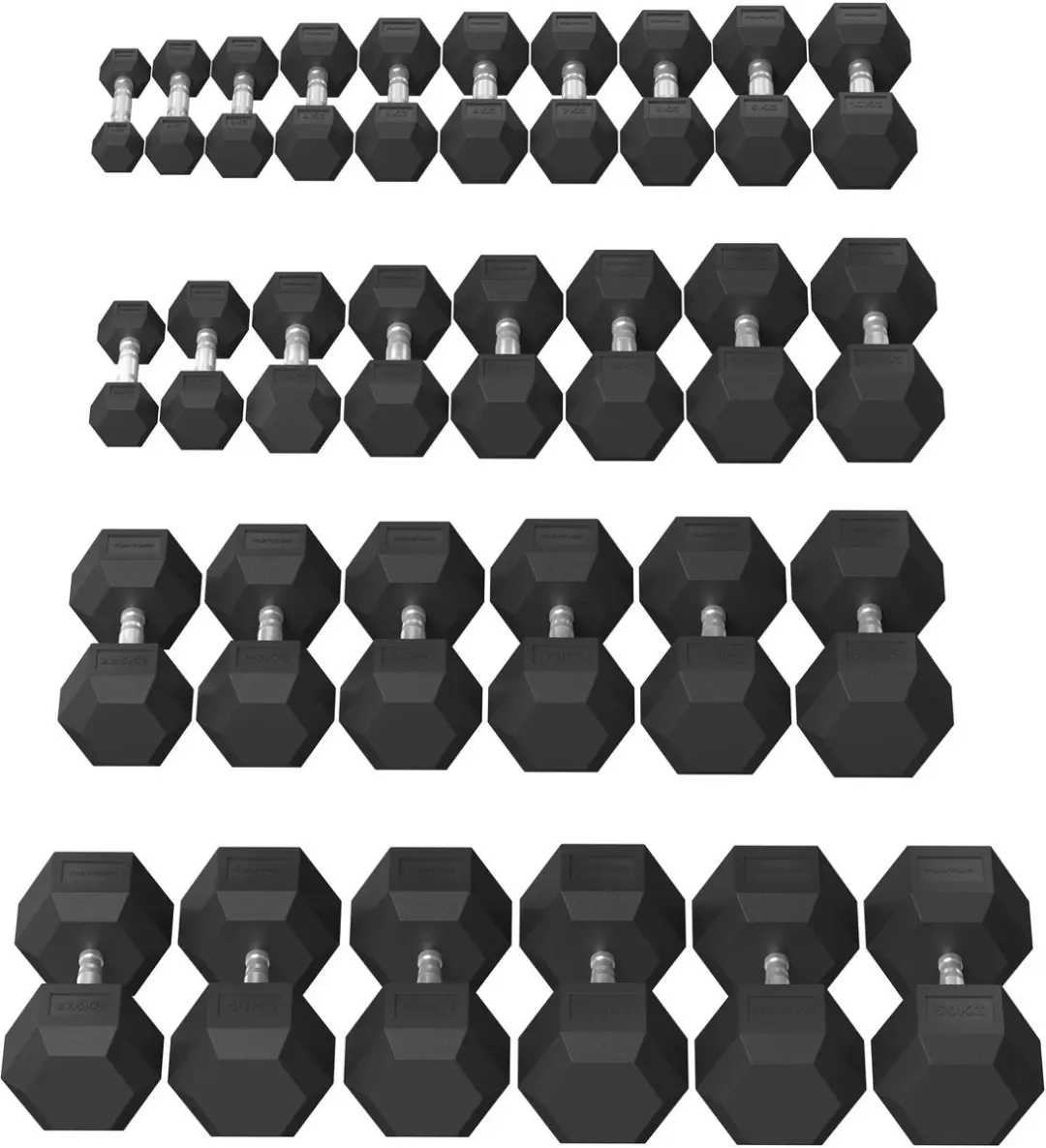 Tunturi Platinum Hexa Dumbbell Set 2x2kg - Zwart