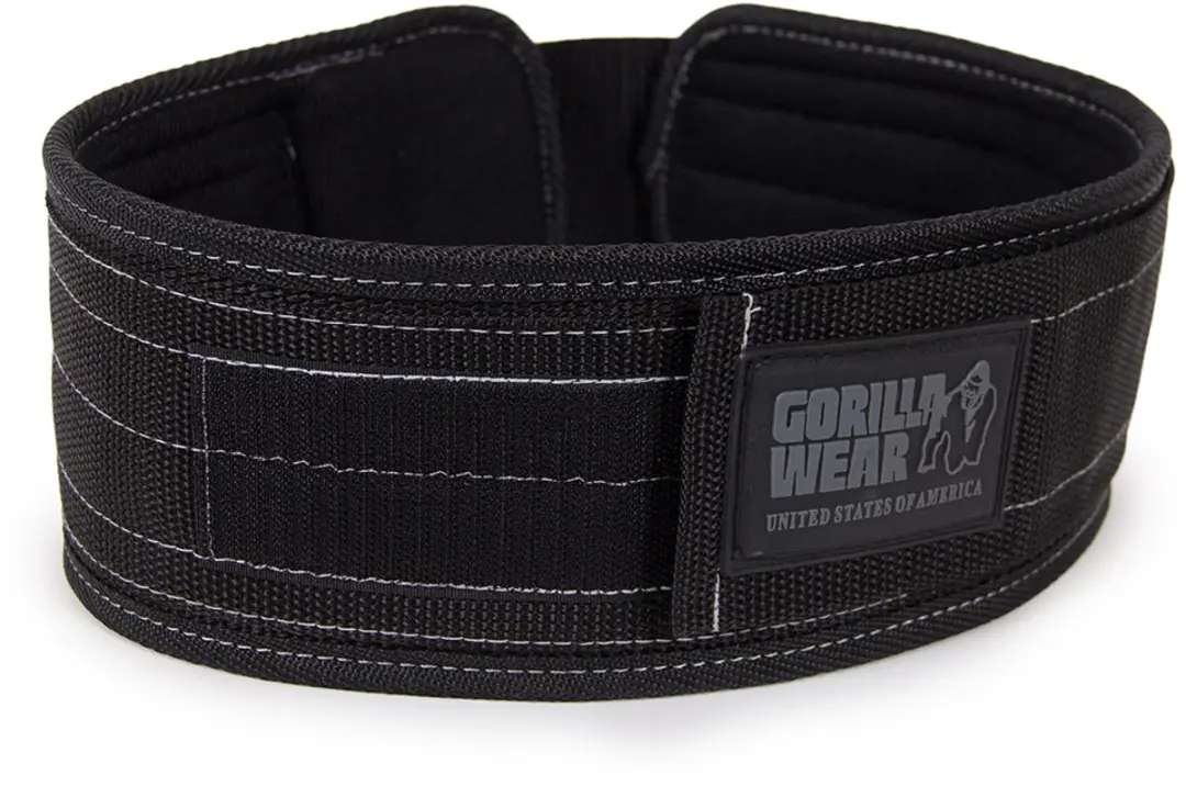 Gorilla Wear 4" Nylon Gewichthefgordel - Zwart/Grijs - S/M