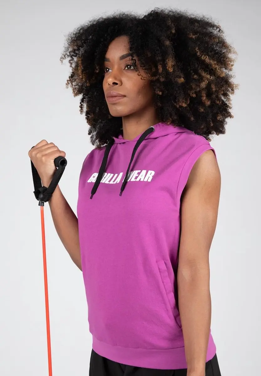 Gorilla Wear Virginia Mouwloos Hoodie XS - Fuchsia