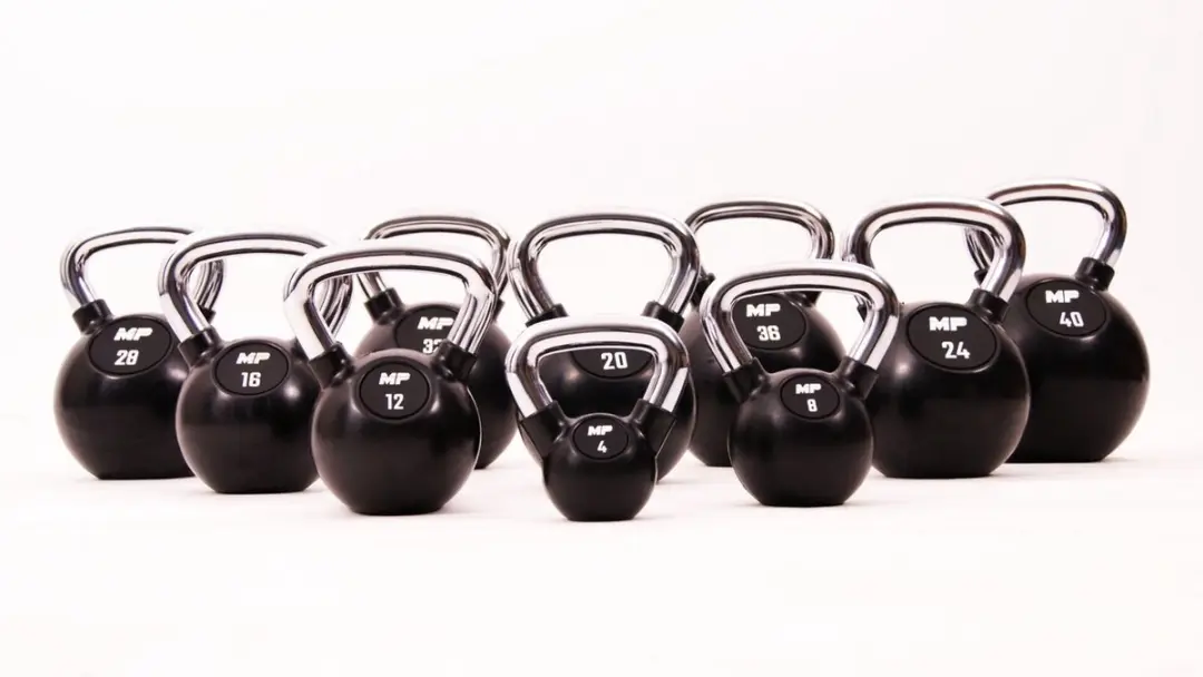 Muscle Power Rubberen Kettlebell 4 kg - Zwart