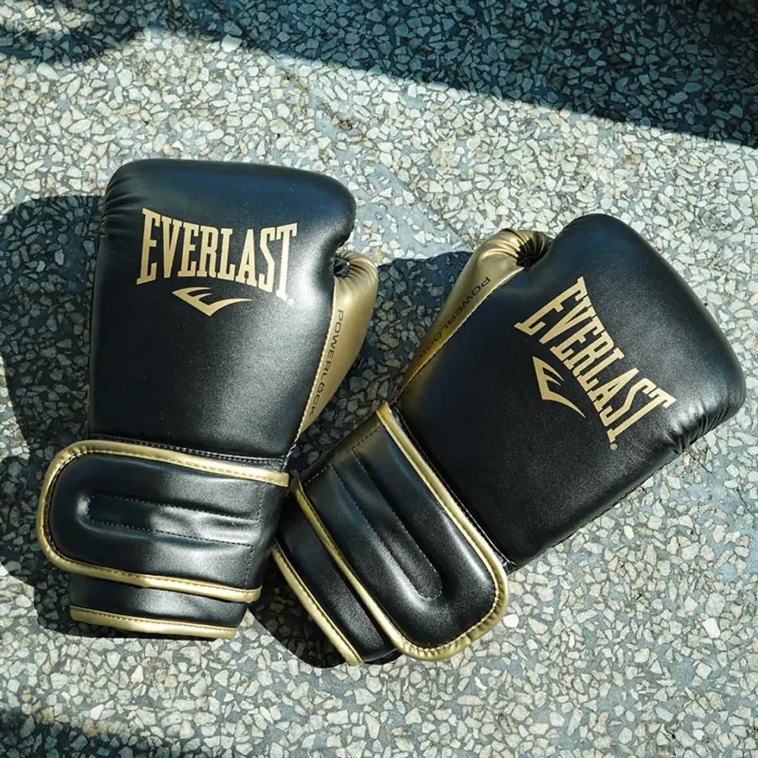 Everlast Powerlock 2R Training Handschoenen 12 oz - Zwart/Goud