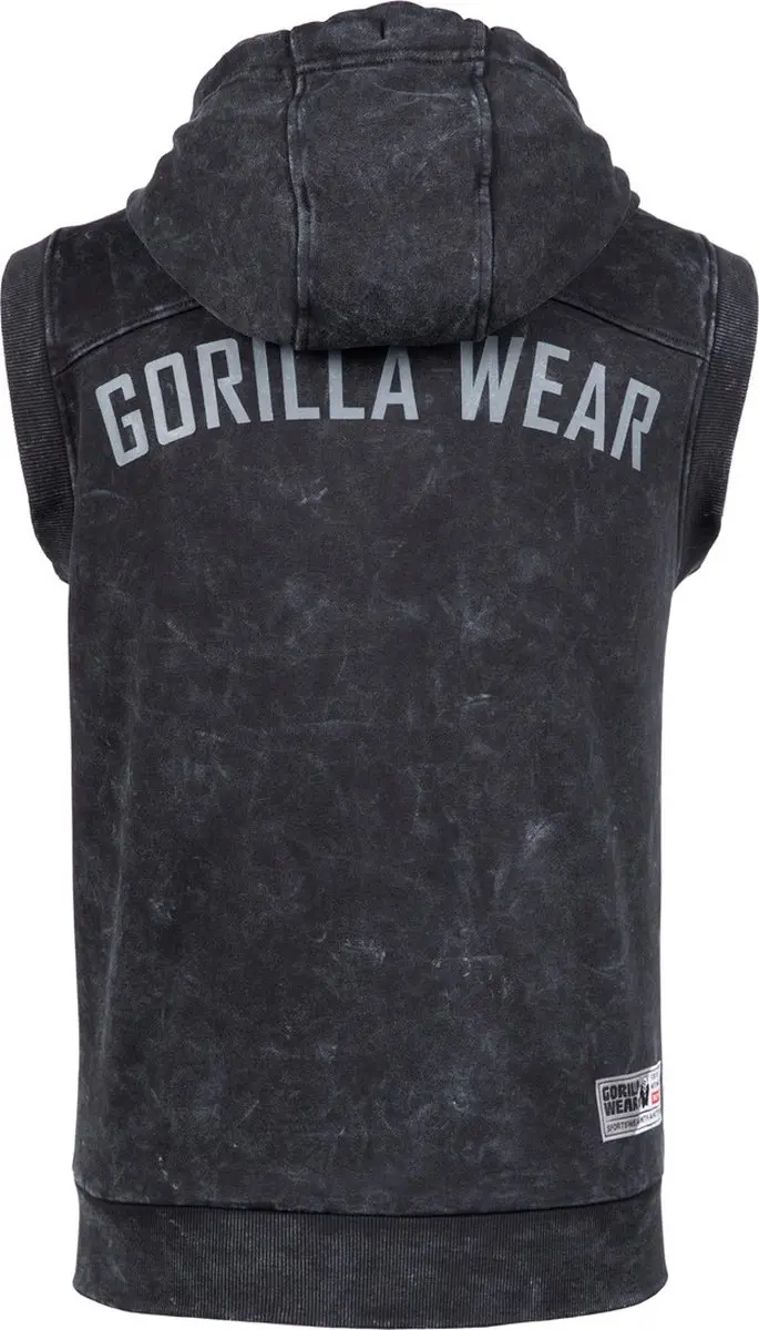 Gorilla Wear Silverdale Mouwloze Hoodie S - Zwart