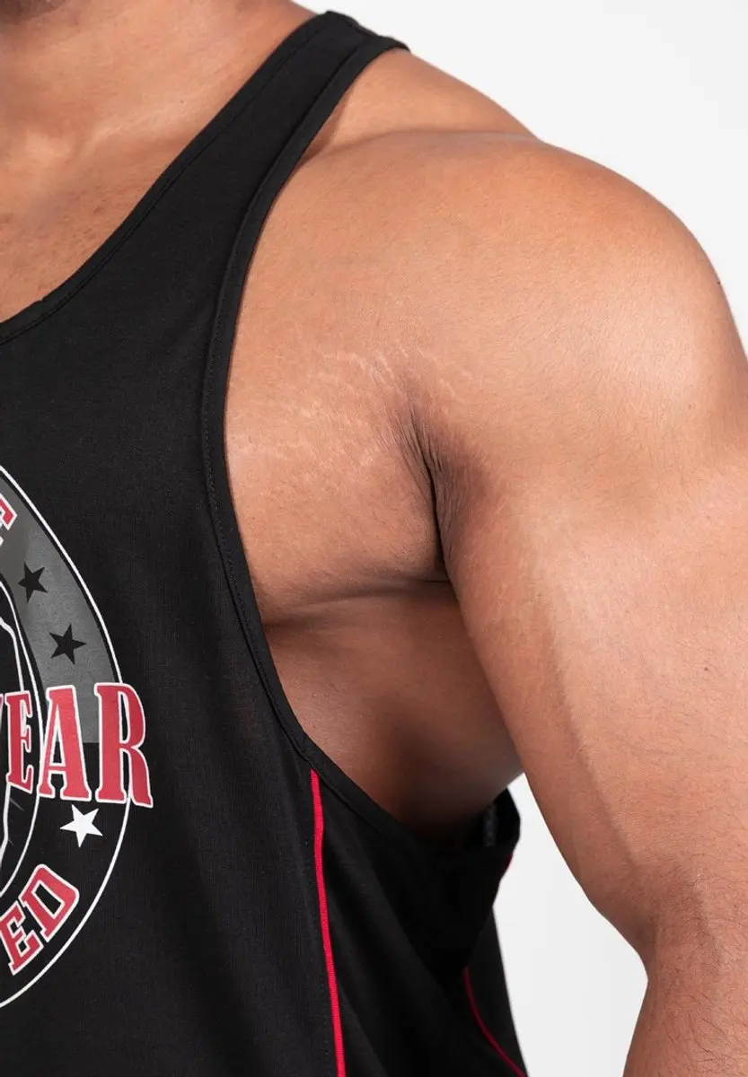 Gorilla Wear Casper Stringer Tanktop - M - Zwart/Rood
