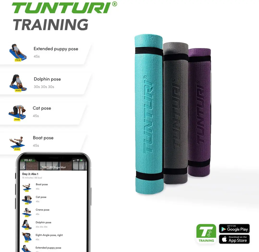 Tunturi Fitnessmat 4mm - Turquoise