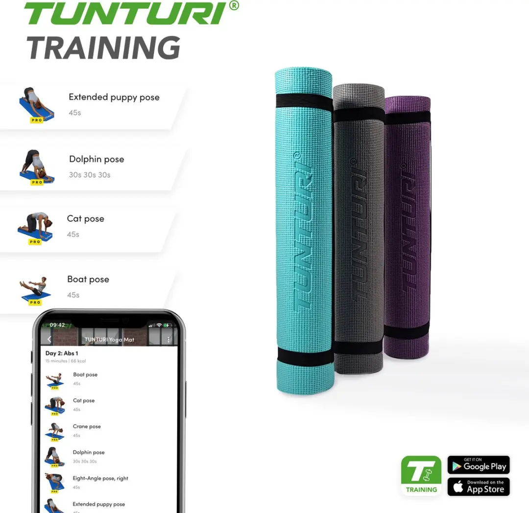 Tunturi Fitnessmat 4mm - Turquoise