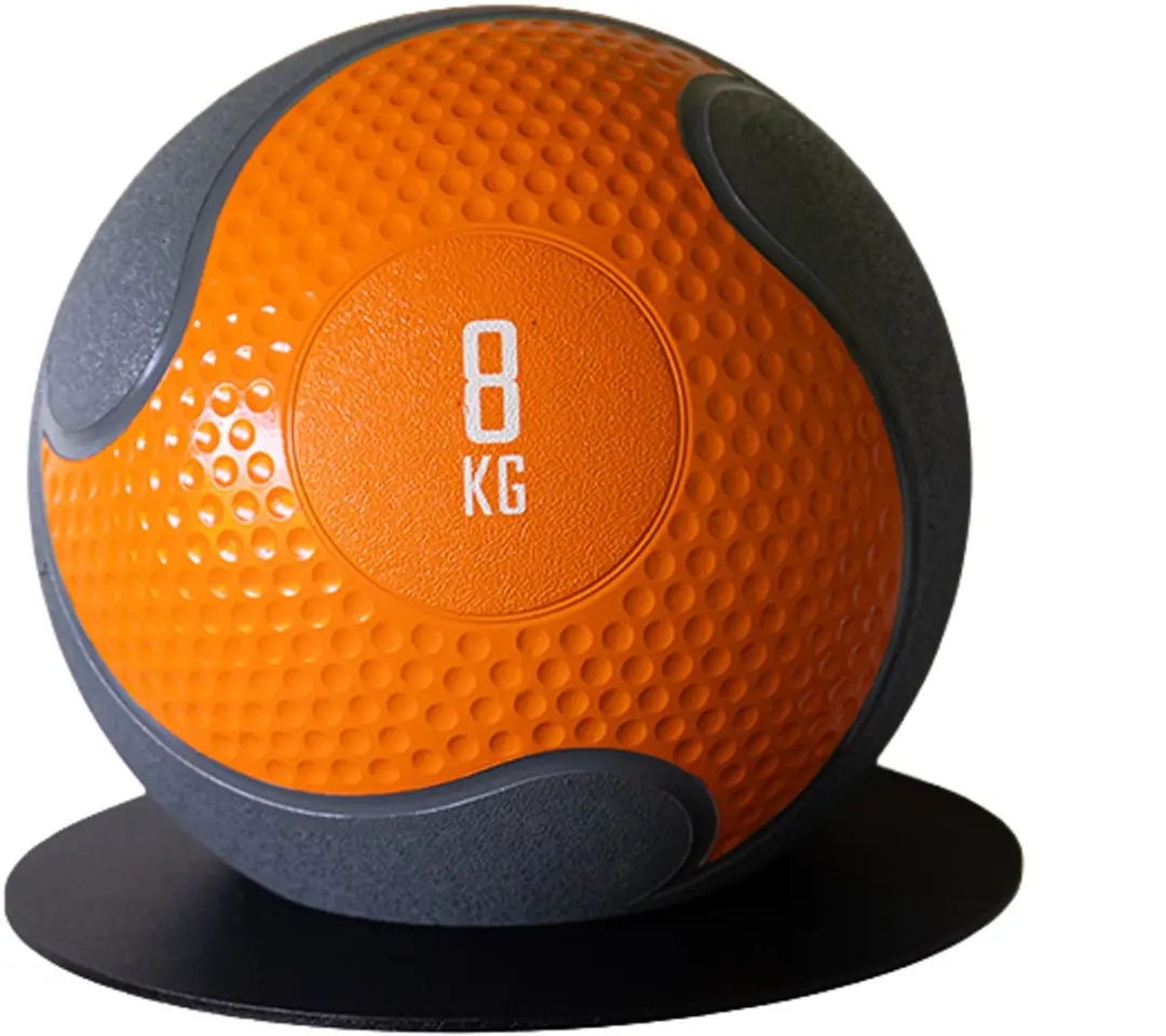 Muscle Power Rubber Medicijnbal 8 kg - Grijs/Oranje