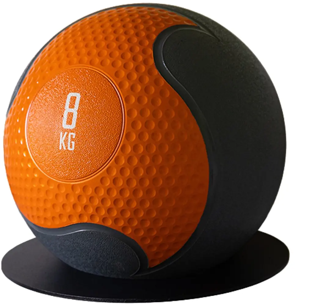 Muscle Power Rubber Medicijnbal 8 kg - Grijs/Oranje - afbeelding 6 van 6