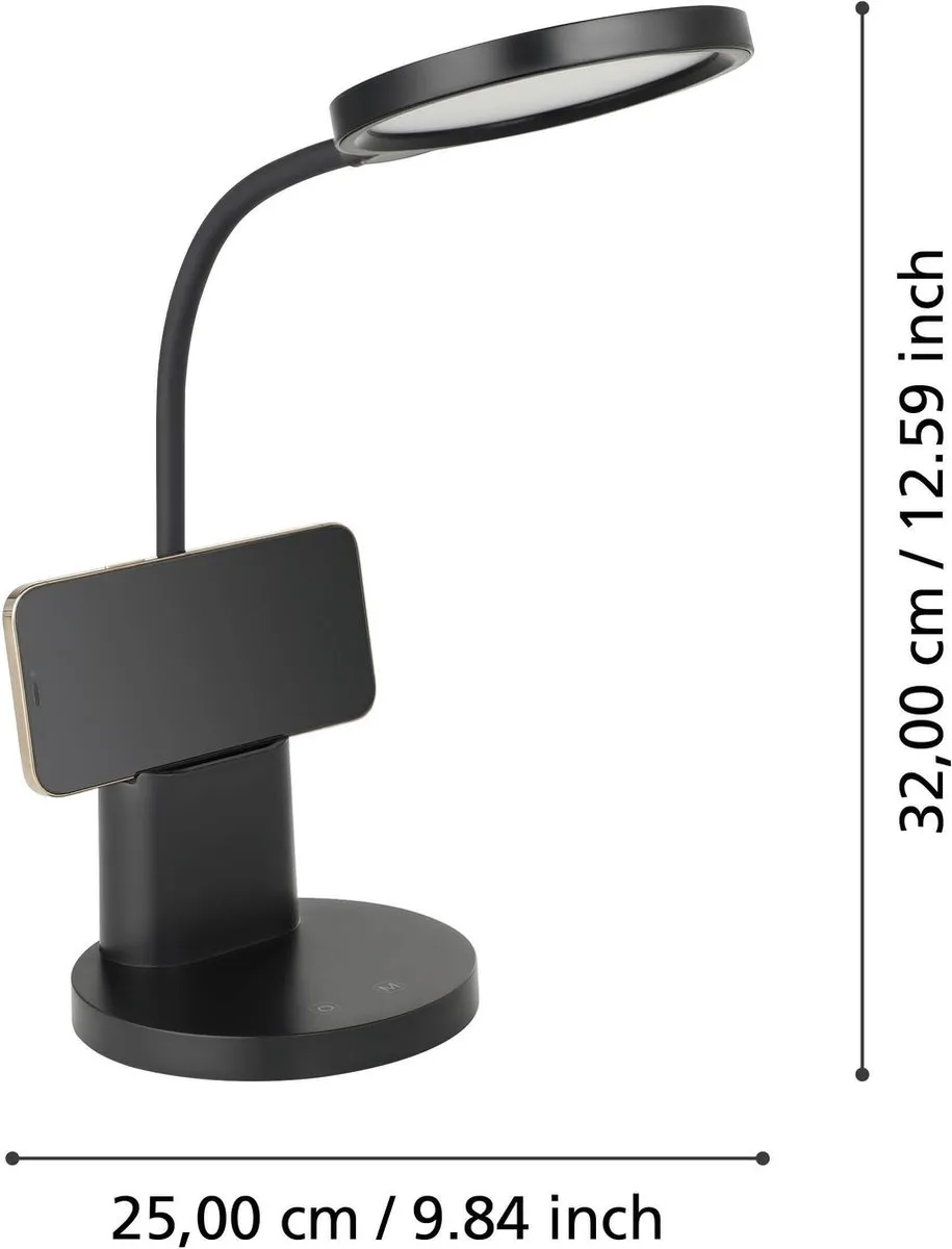 Eglo Brolini Draadloze LED Tafellamp - Zwart