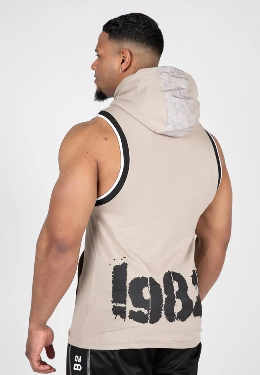 Gorilla Wear Loretto Hooded Tank Top M - Beige