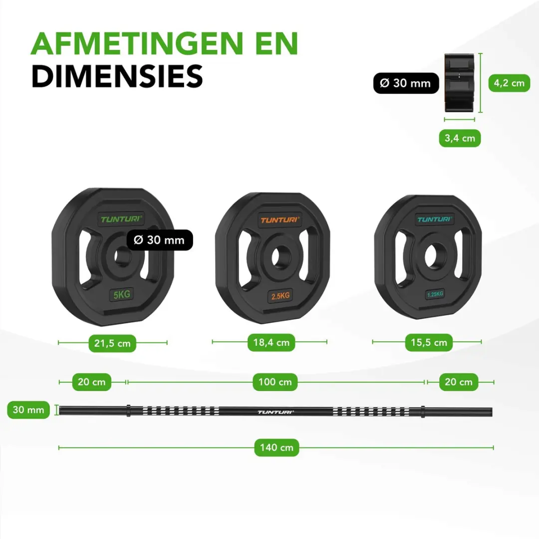 Tunturi Aerobic Pump Gewichtenset 20kg - Halterset Zwart