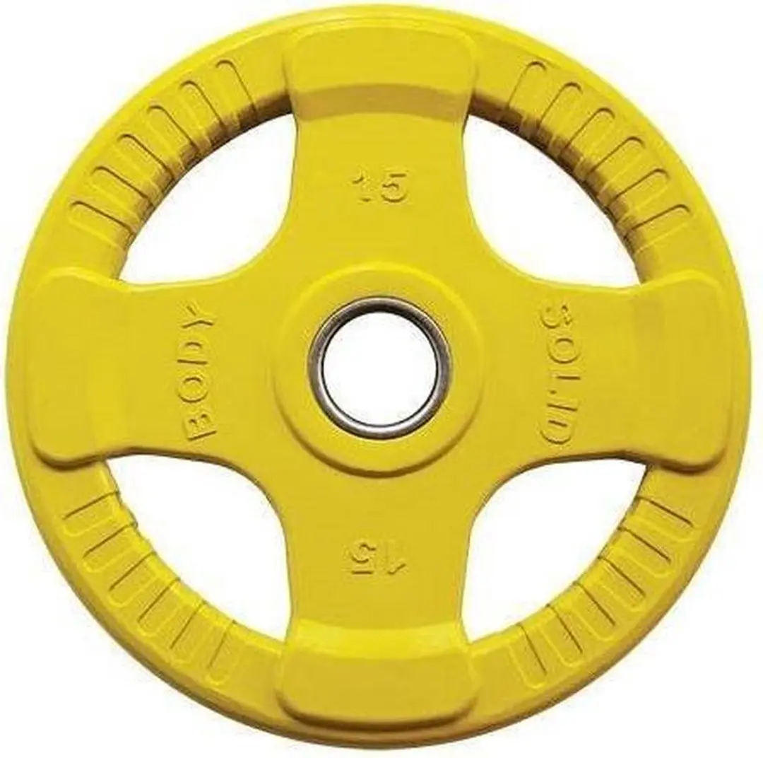 Body-Solid Olympische Rubber Halterschijf Geel 15kg