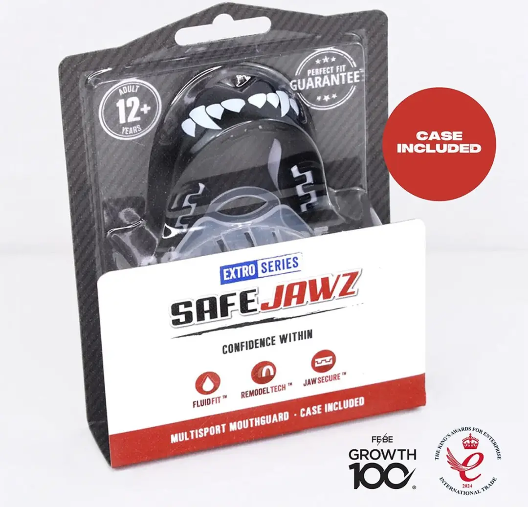 Safejawz Extro-Series Dracula Gebitsbeschermer Junior - Zwart/Wit