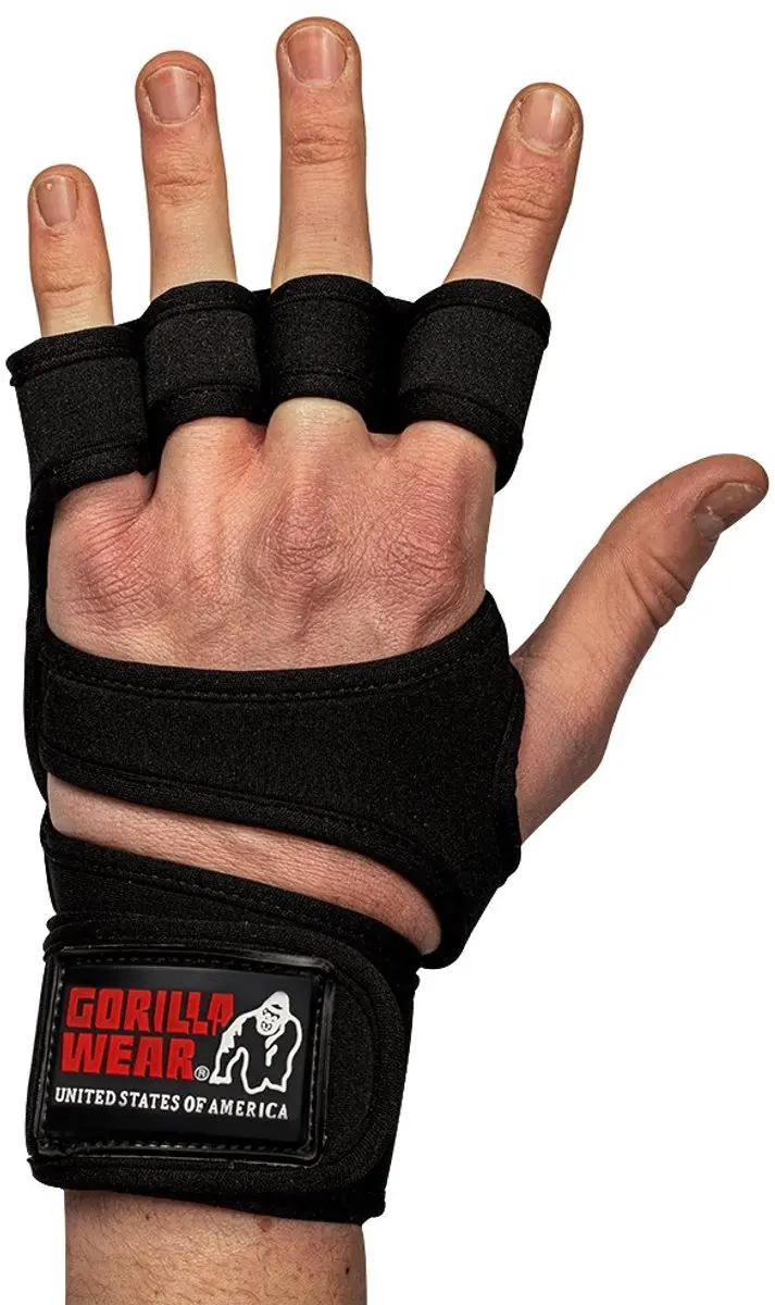 Gorilla Wear Yuma Krachtsport Handschoenen - Zwart - Maat XXL