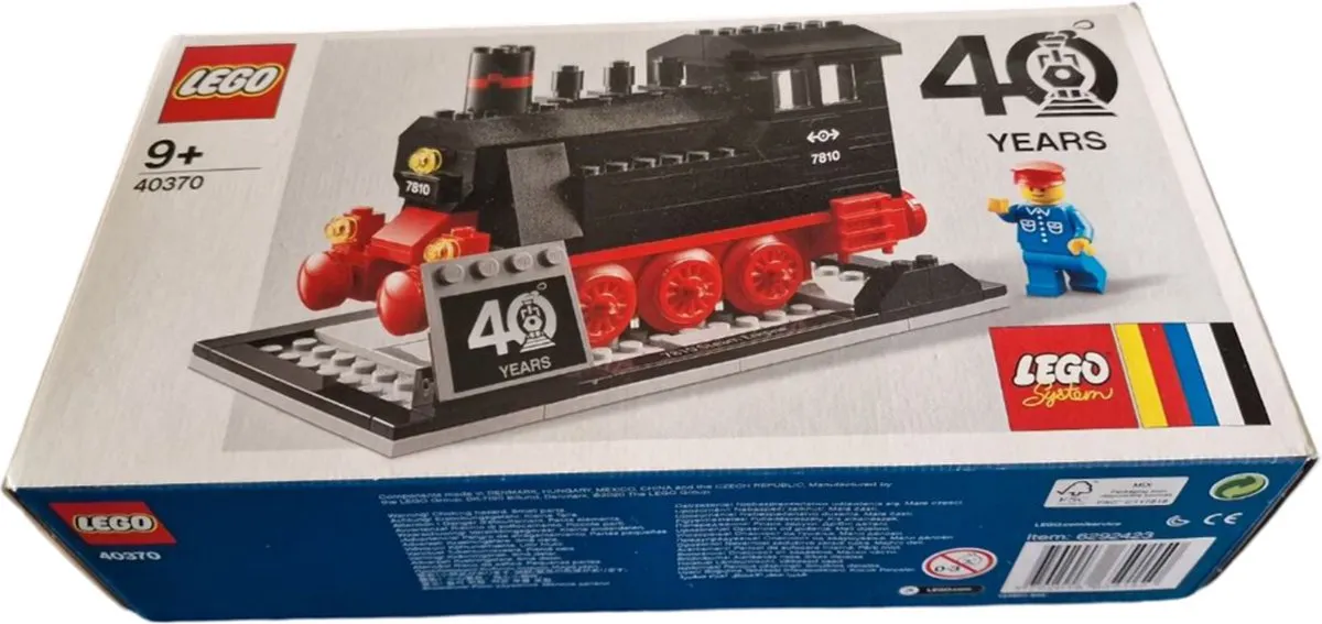 LEGO Iconic Stoomlocomotief 40370 - 188 Stukken - Zwart/Rood