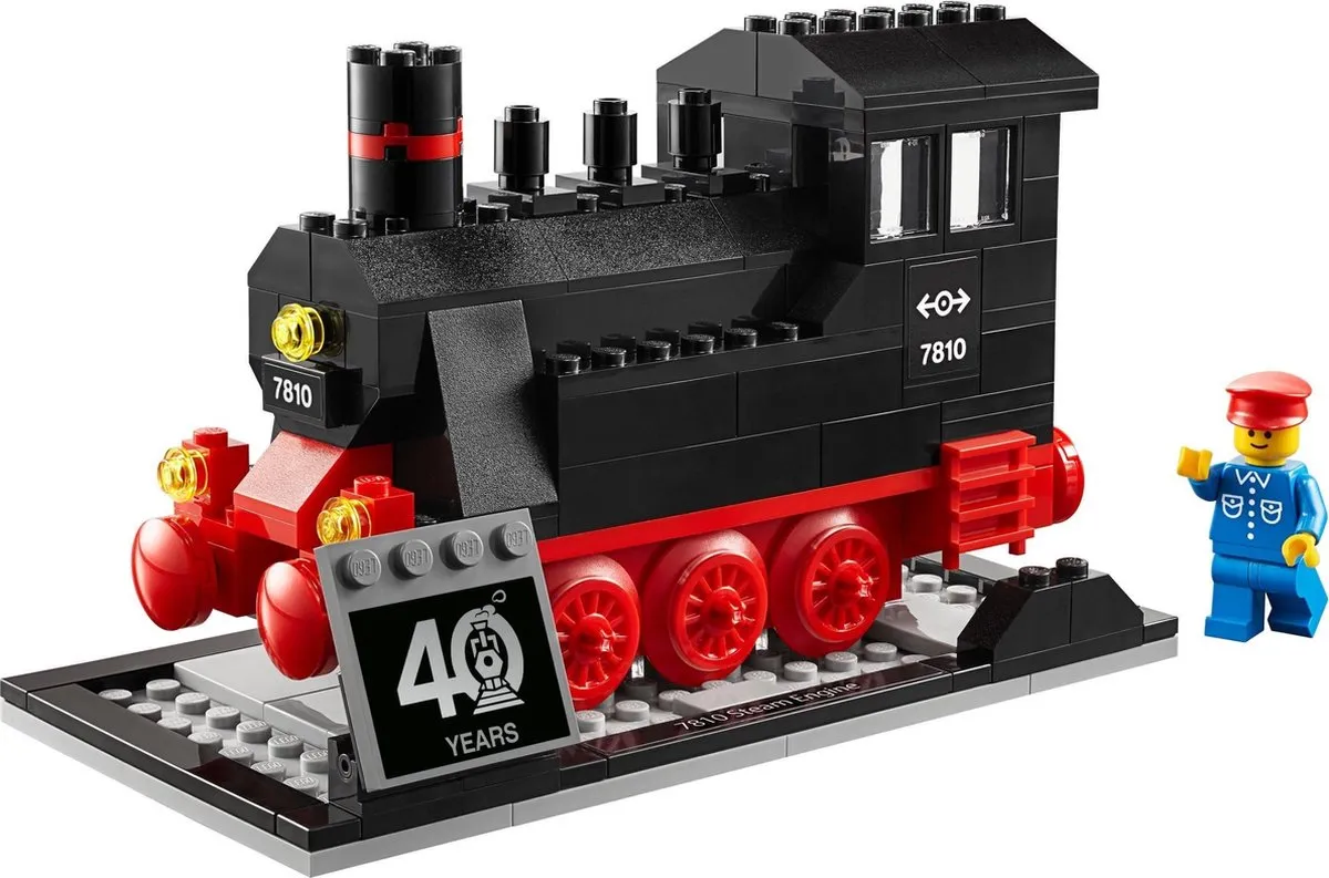 LEGO Iconic Stoomlocomotief 40370 - 188 Stukken - Zwart/Rood